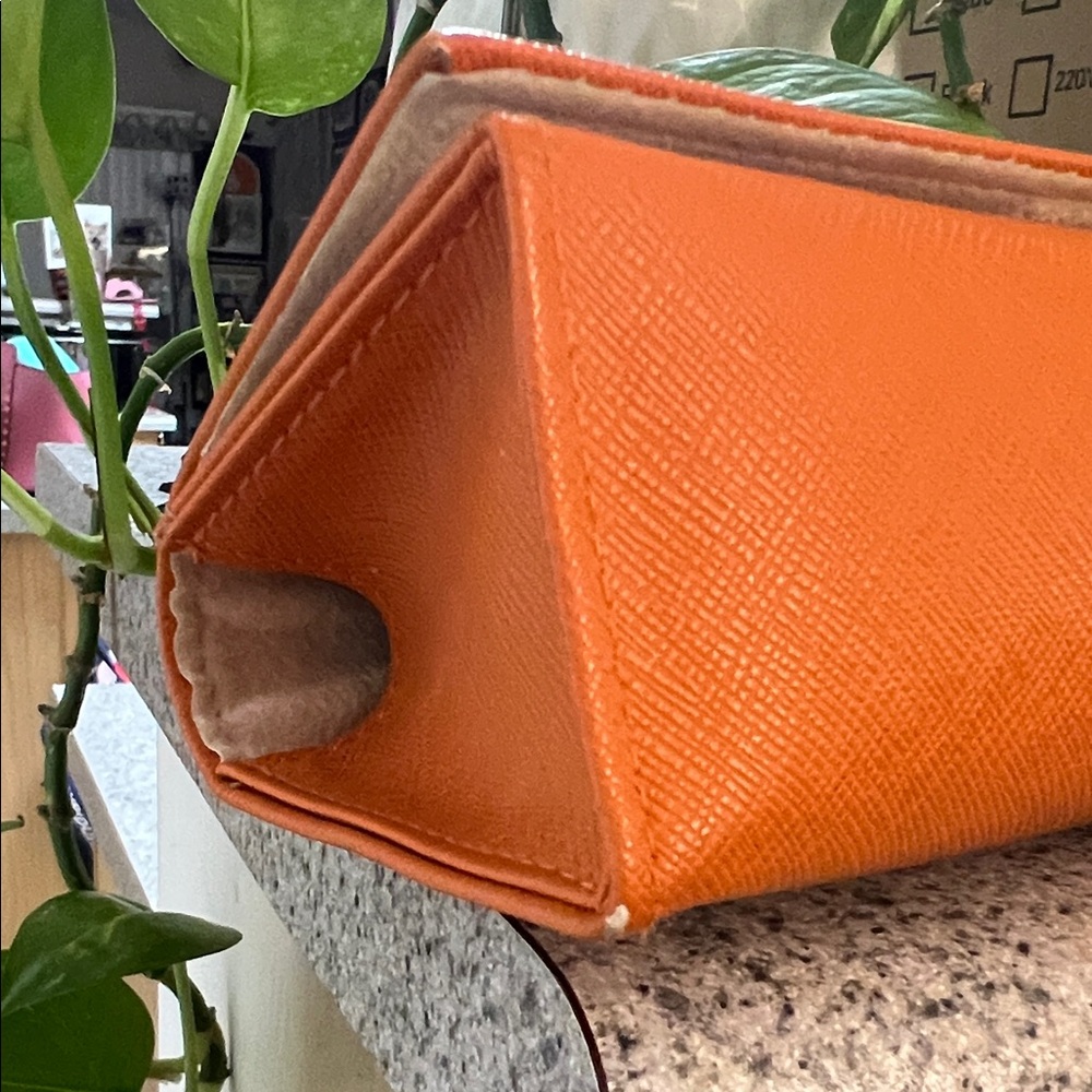 Tory Burch Vibrant Orange Glasses Case/Small Clutch - Picture 7 of 9